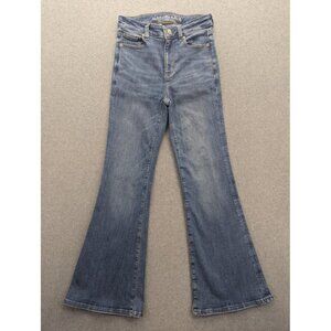 American Eagle Jeans Womens 0 Short Blue Super Hi-Rise Flare Next Level Stretch